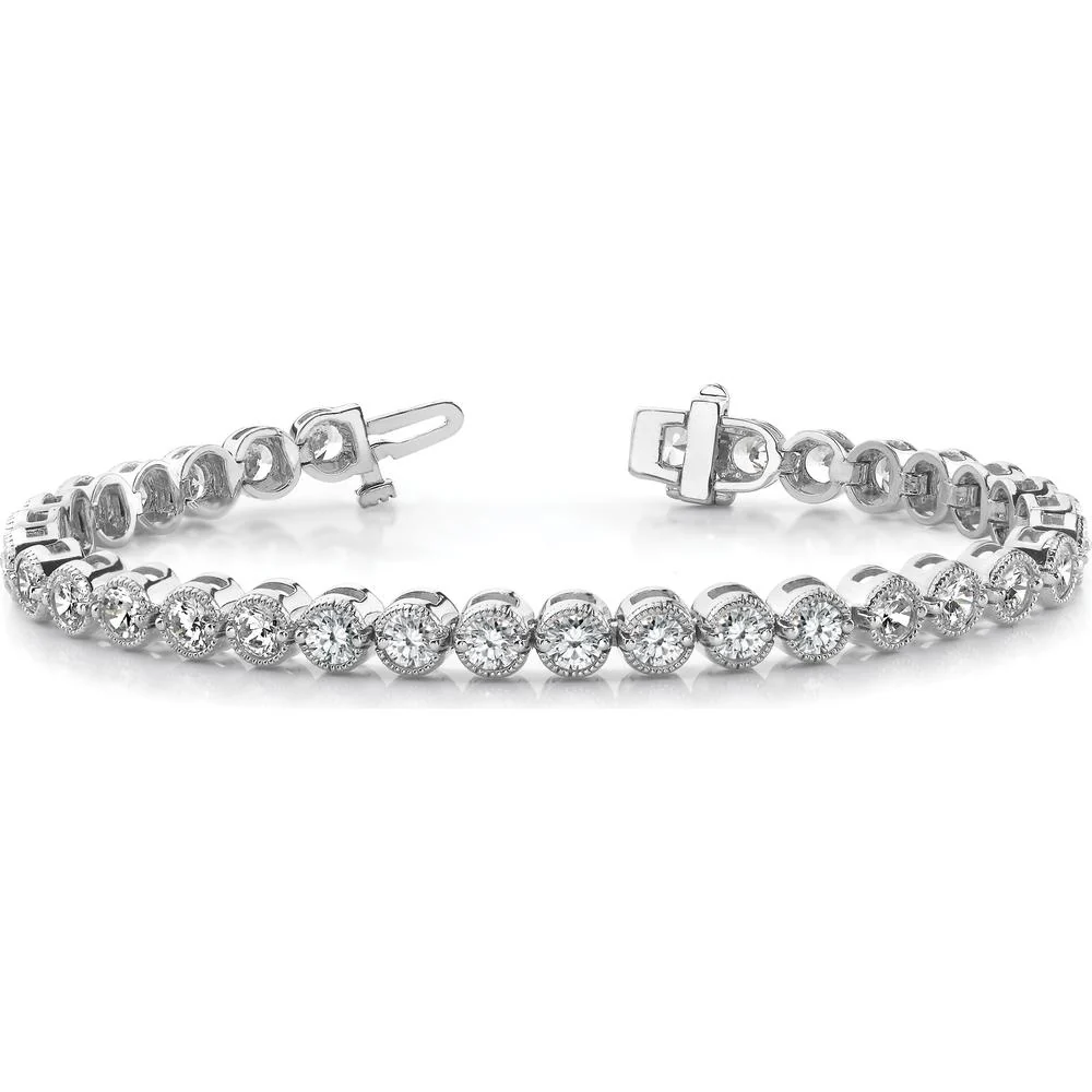 14K White Gold Tennis Bracelet with 52 Round Diamonds - 3.06 Carat Total Diamond Weight by Monteluci Fine Jewelry - Image 3