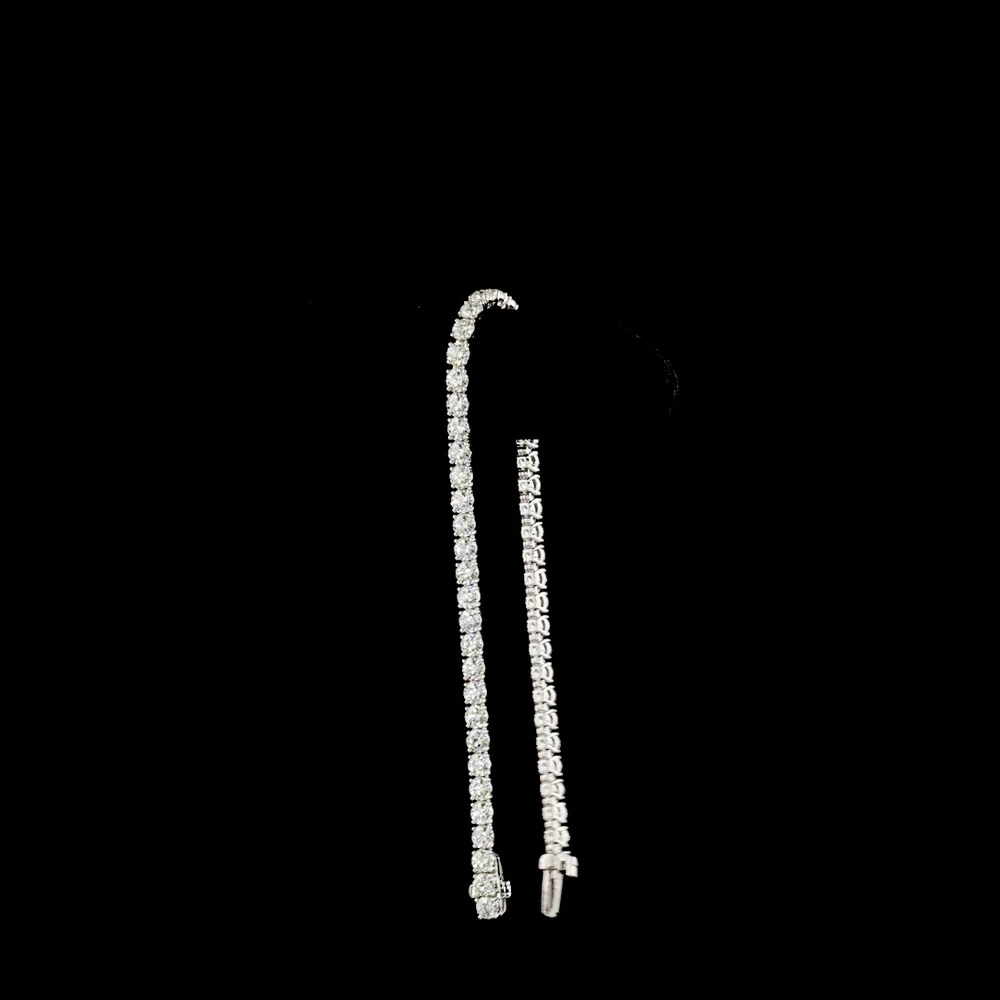 14K White Gold Tennis Bracelet with 54 Round Brilliant Cut Natural Diamonds - 6.88 Carats Total Diamond Weight - Covaloro Fine Jewelry - Image 3