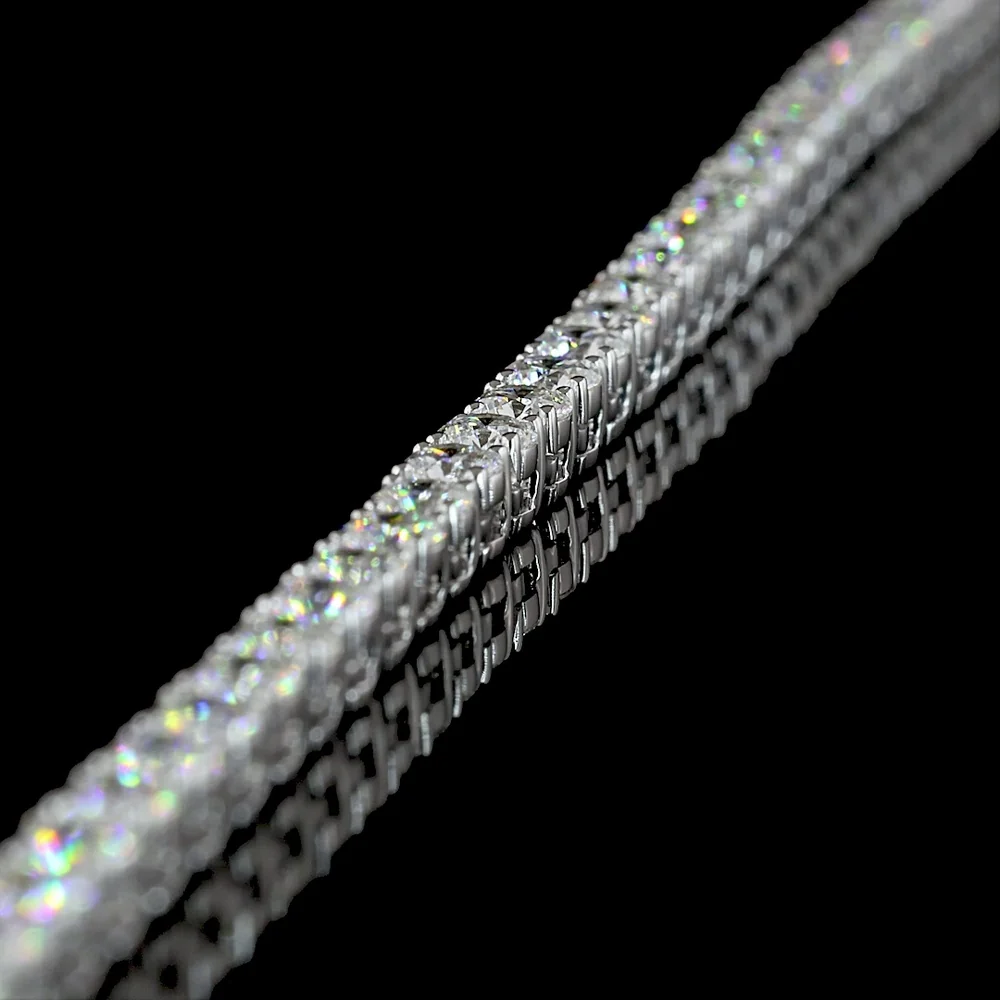 14K White Gold Tennis Necklace with 149 Prong-Set Brilliant Cut Lab Diamonds - 10.15 Carat Total Weight - Covaloro Fine Jewelry - Image 4