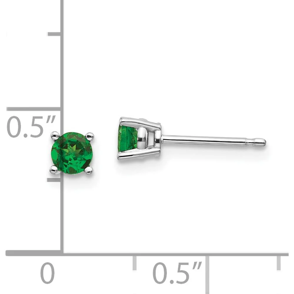 14K White Gold Tsavorite Garnet Stud Earrings - 0.27 Carat Total Carat Weight by Monteluci Fine Jewelry - Image 4