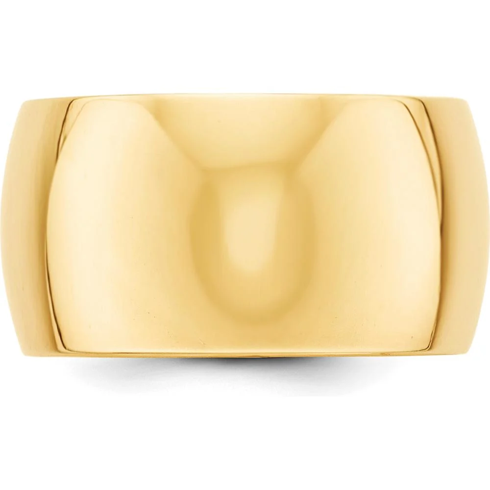 14K Yellow Gold 12mm Half Round Wedding Band - Size 10 by Luciano & Cie - Image 2