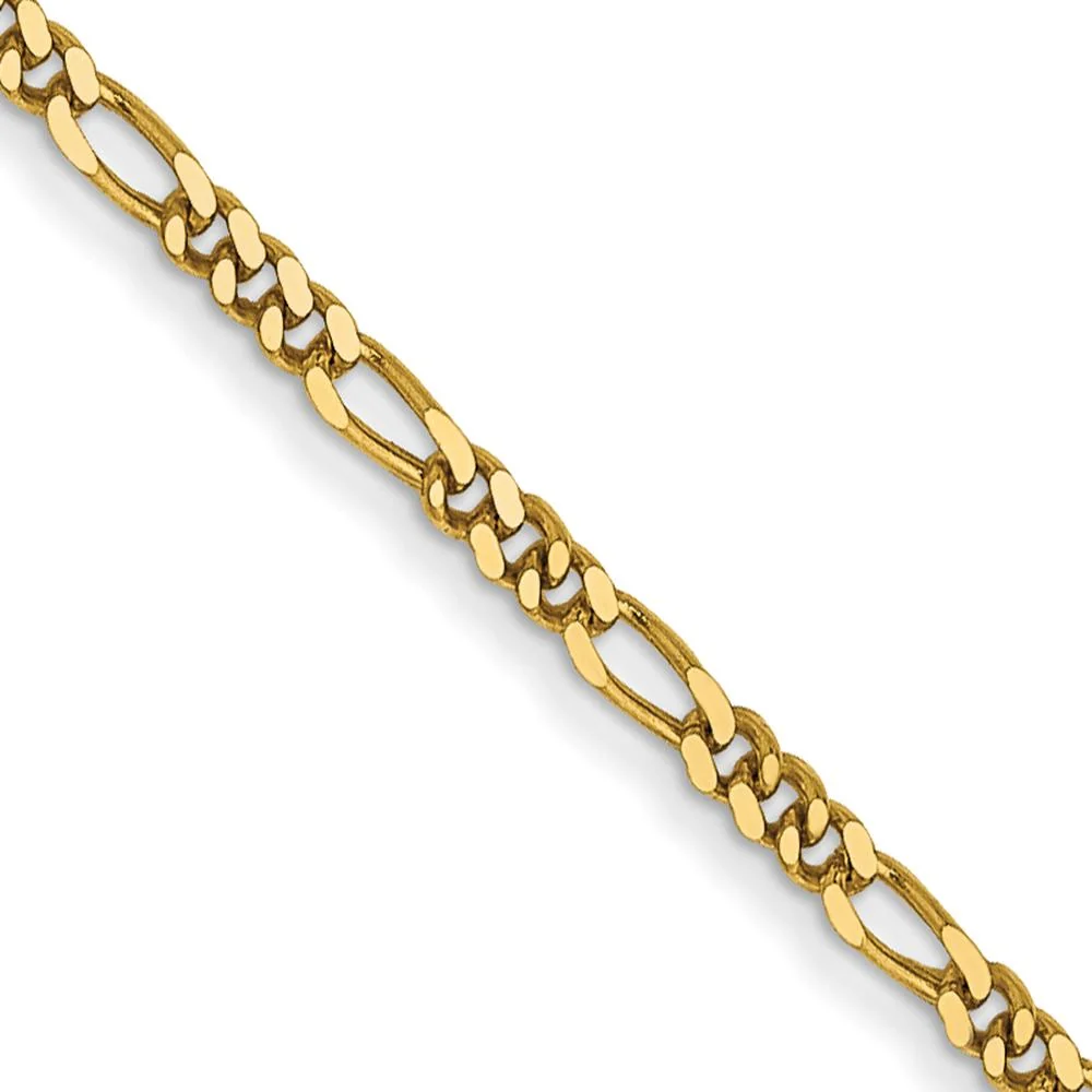 14K Yellow Gold 16" 1.25mm Flat Figaro Chain with Spring Ring Clasp by Oro Pregiato