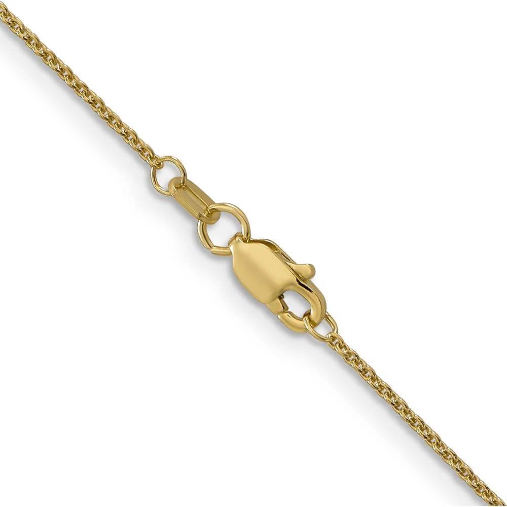 14K Yellow Gold 16" Cable Chain Necklace - 1mm Width with Lobster Clasp by Oro Pregiato - Image 3
