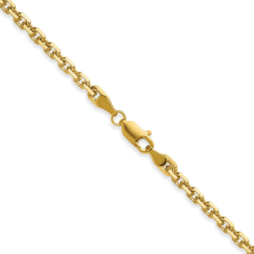 14K Yellow Gold 18" 3.25mm Diamond-Cut French Link Chain with Lobster Clasp by Oro Pregiato - Image 3