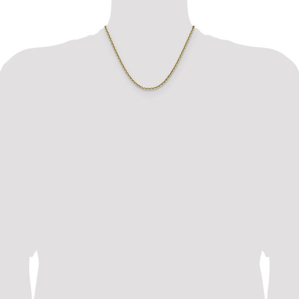 14K Yellow Gold 18" 3.25mm Diamond-Cut French Link Chain with Lobster Clasp by Oro Pregiato - Image 4