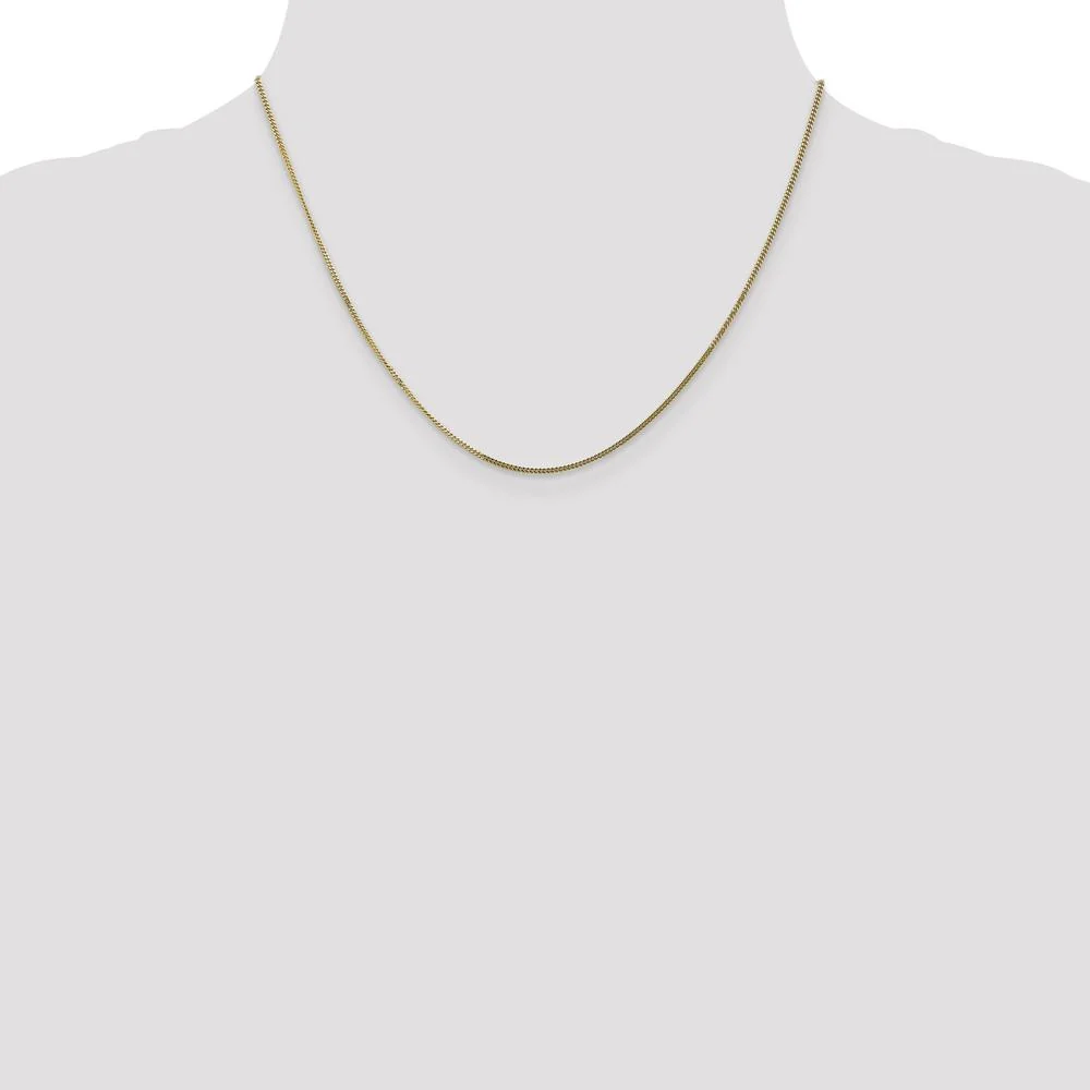 14K Yellow Gold 18" Curb Chain Necklace with Spring Ring Clasp - 1.4mm Width by Oro Pregiato - Image 4