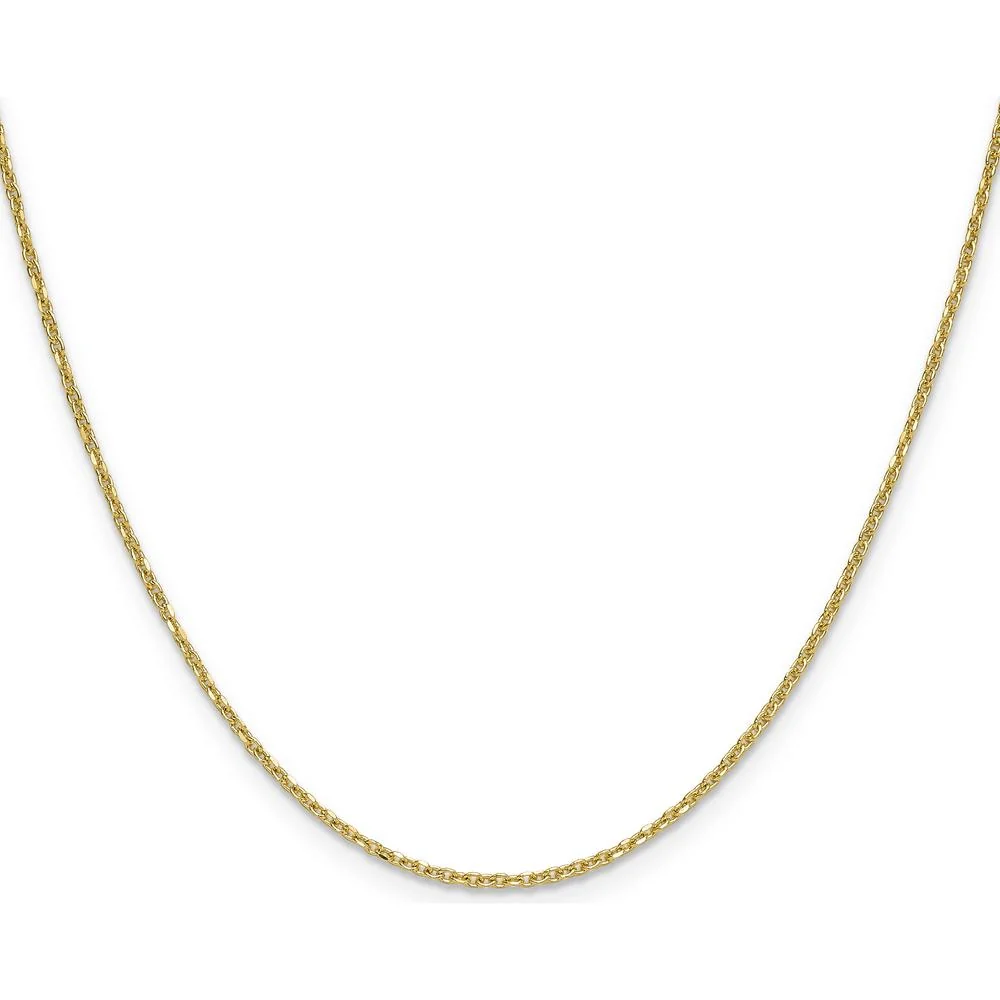 14K Yellow Gold 18" Diamond-Cut Forzantine Cable Chain Necklace - 1.4mm Width by Oro Pregiato - Image 2