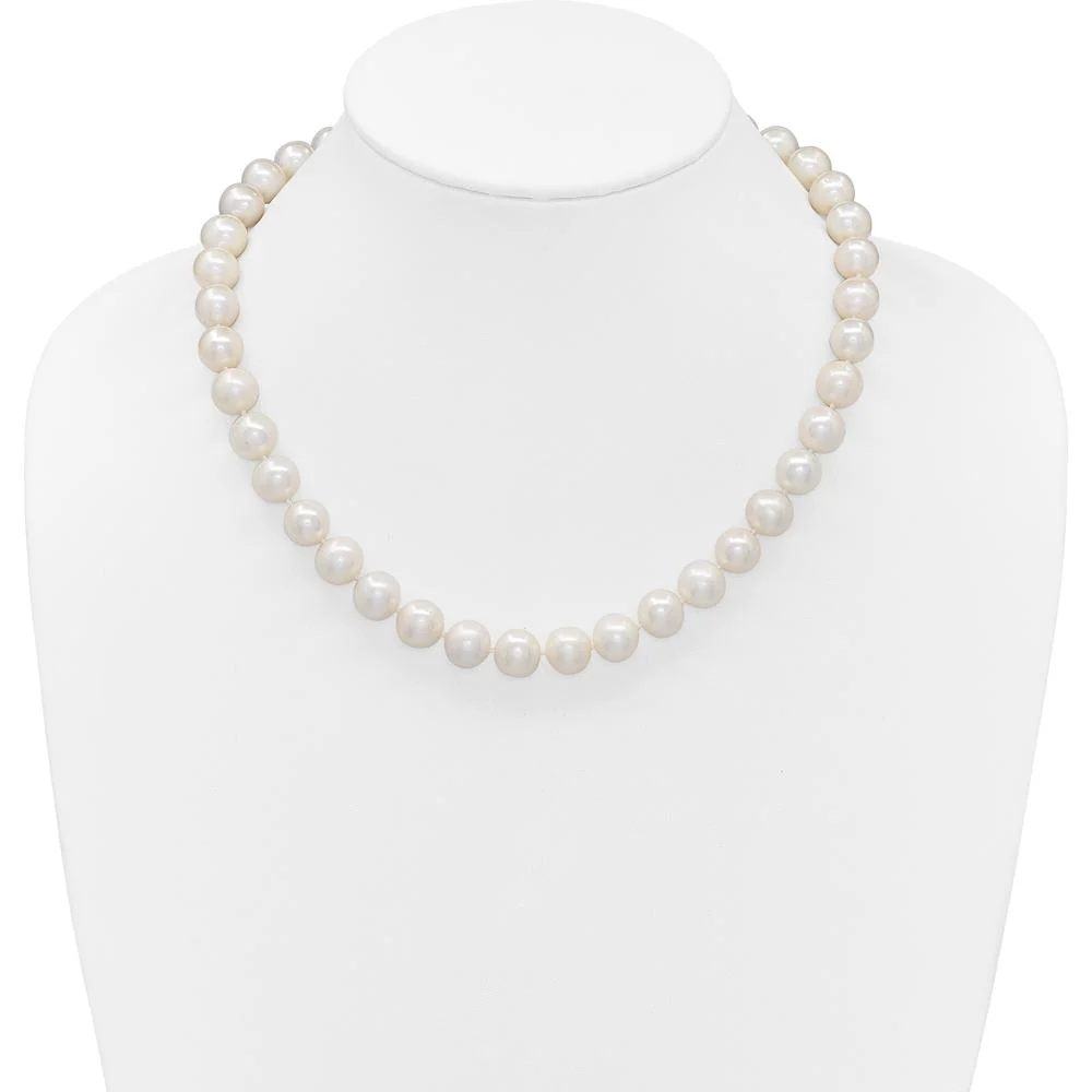 14K Yellow Gold 18" Necklace with Near-Round 10-11mm White Freshwater Cultured Pearls by Monteluci Fine Jewelry - Image 3