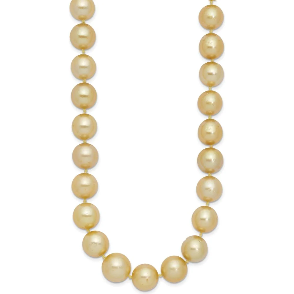 14K Yellow Gold 19" Graduated Baroque Golden South Sea Pearl Necklace by Monteluci Fine Jewelry - Image 2