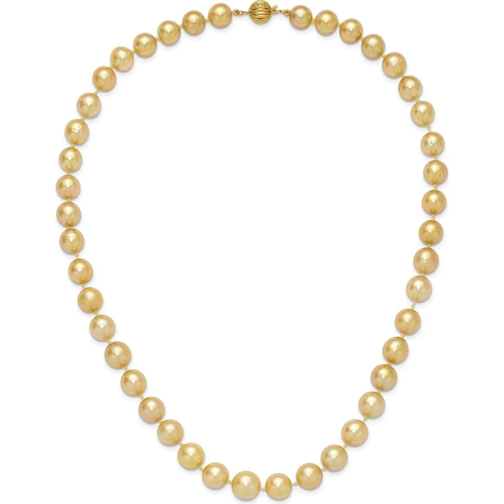 14K Yellow Gold 19" Graduated Baroque Golden South Sea Pearl Necklace by Monteluci Fine Jewelry - Image 5