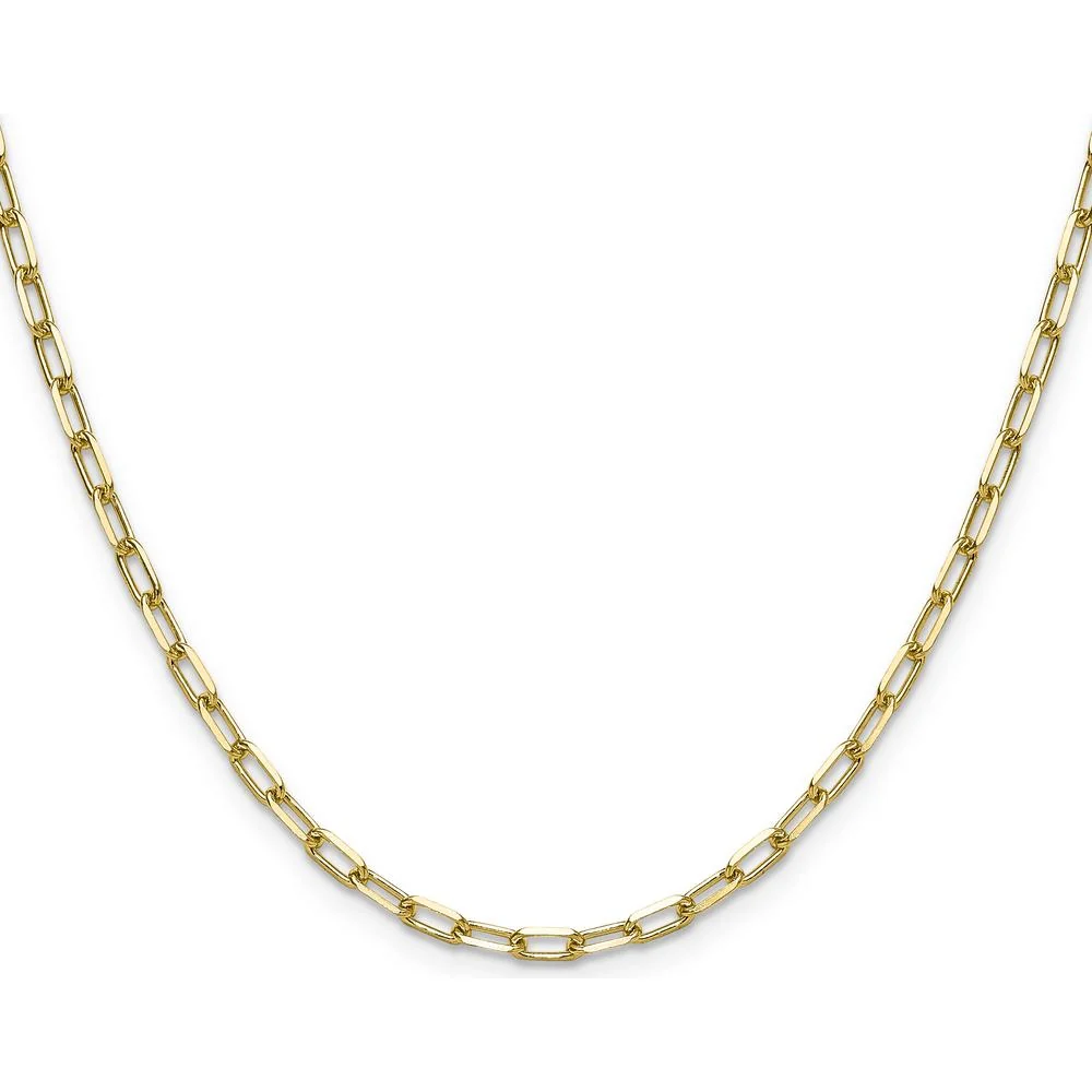 14K Yellow Gold 20" Beveled Paperclip Chain Necklace - 3.0mm Width by Oro Pregiato - Image 2