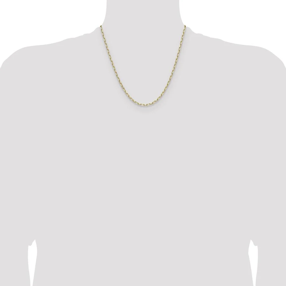 14K Yellow Gold 20" Beveled Paperclip Chain Necklace - 3.0mm Width by Oro Pregiato - Image 4