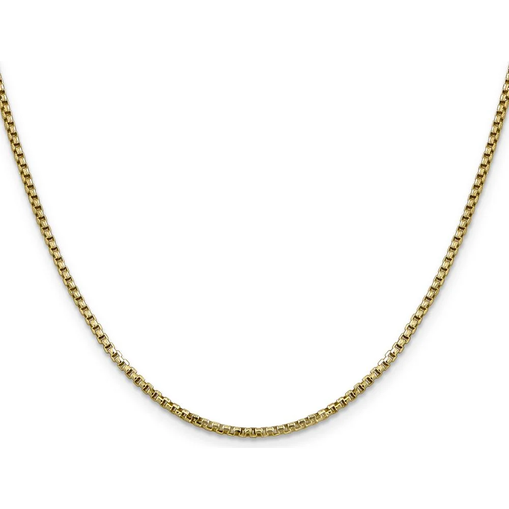 14K Yellow Gold 20-Inch 1.75mm Semi-Solid Box Chain Necklace with Lobster Clasp by Oro Pregiato - Image 2