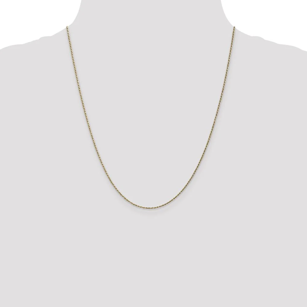 14K Yellow Gold 22" Diamond-Cut Rope Chain Necklace - 1.15mm Solid with Lobster Clasp by Oro Pregiato - Image 4