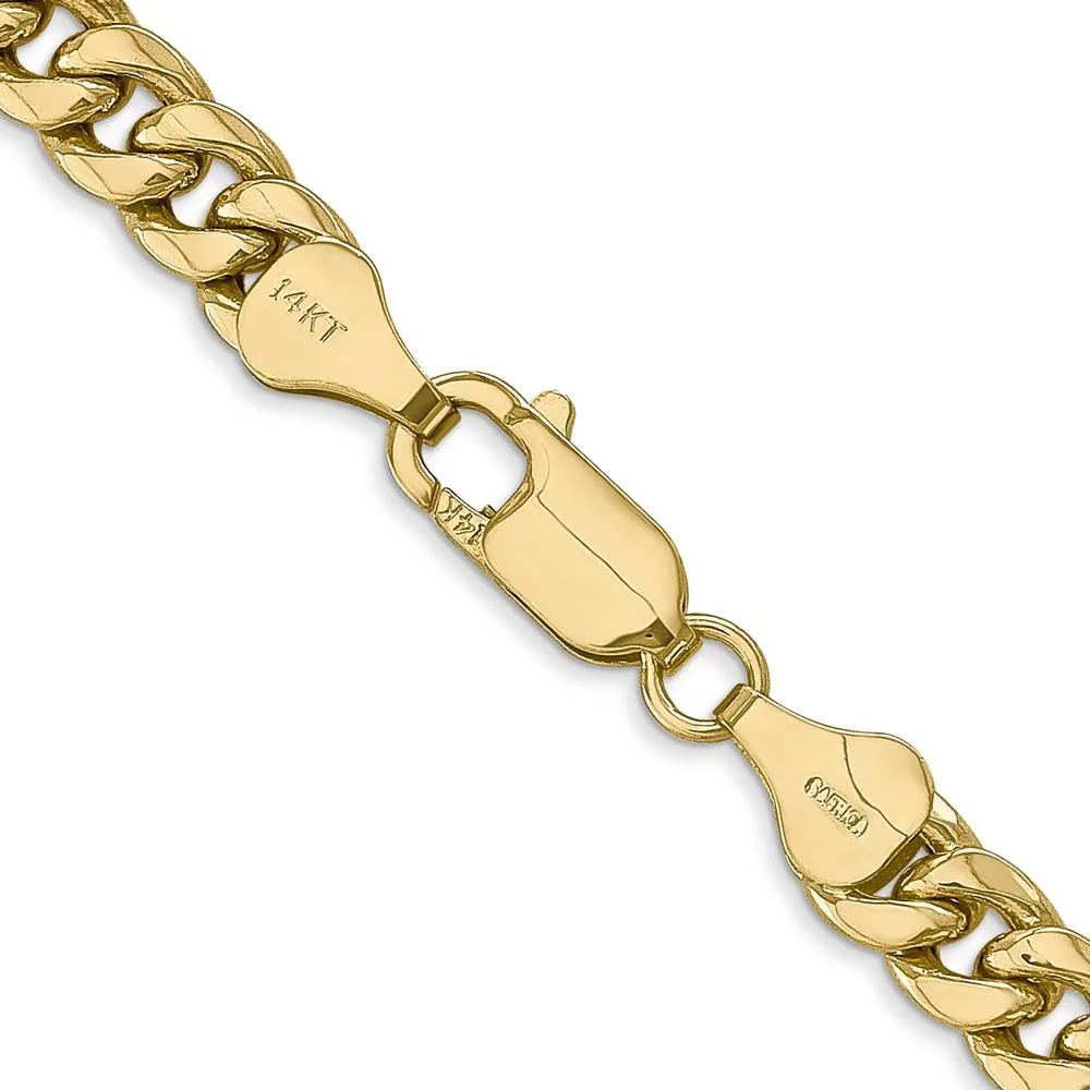 14K Yellow Gold 24" 6mm Semi-Solid Miami Cuban Chain with Lobster Clasp by Oro Pregiato - Image 3