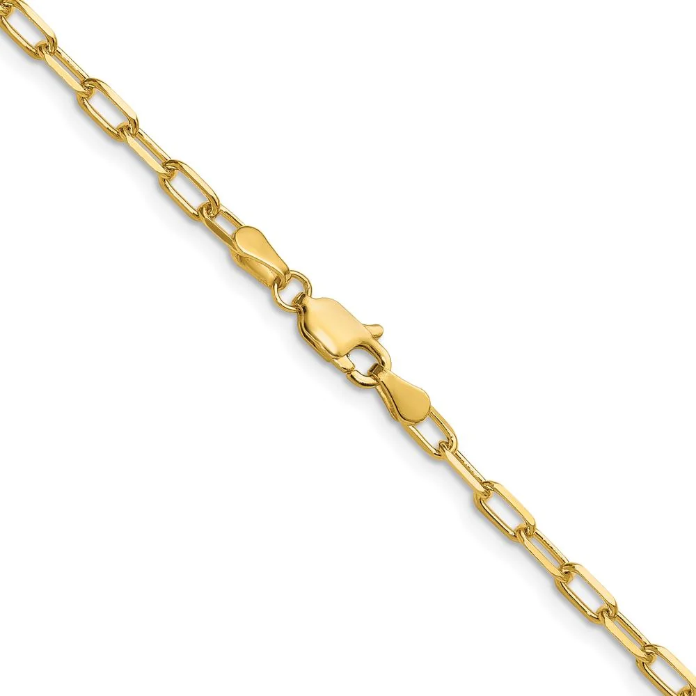 14K Yellow Gold 24" Paperclip Chain Necklace with Beveled Edges by Oro Pregiato - Image 3