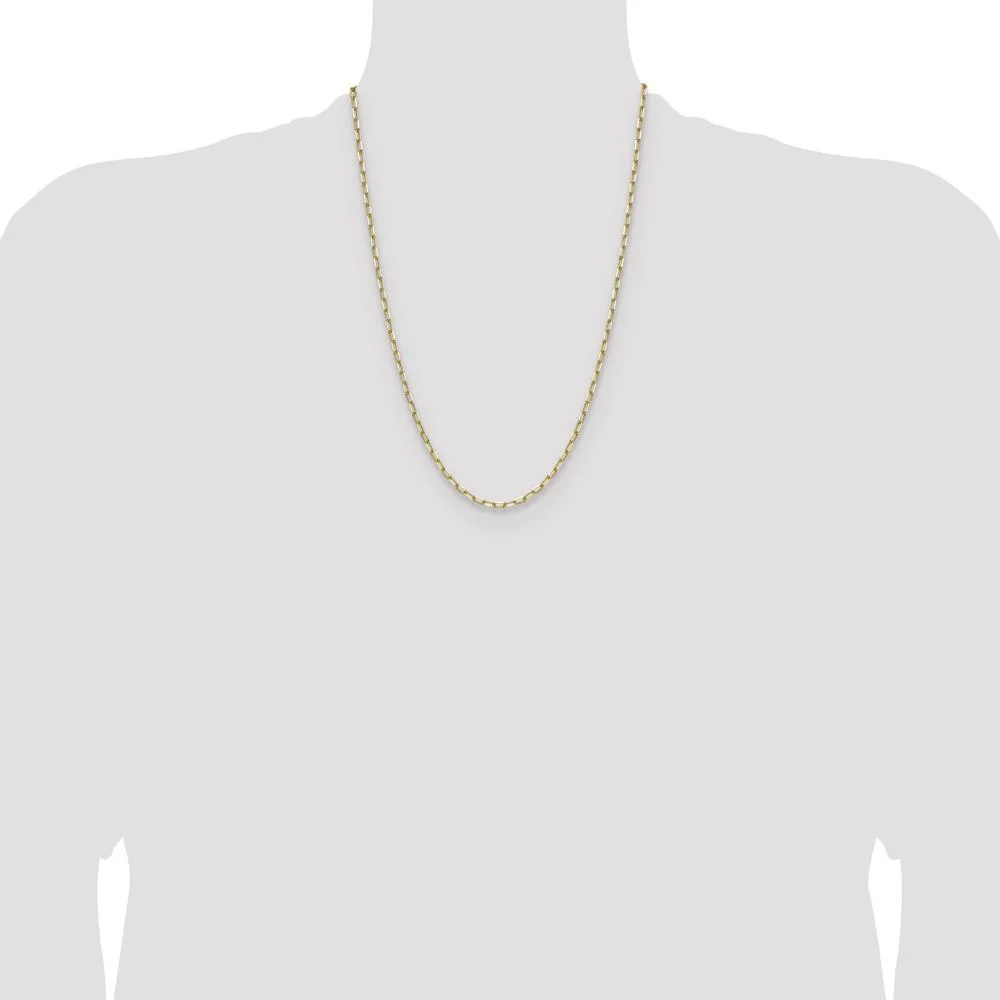 14K Yellow Gold 24" Paperclip Chain Necklace with Beveled Edges by Oro Pregiato - Image 4