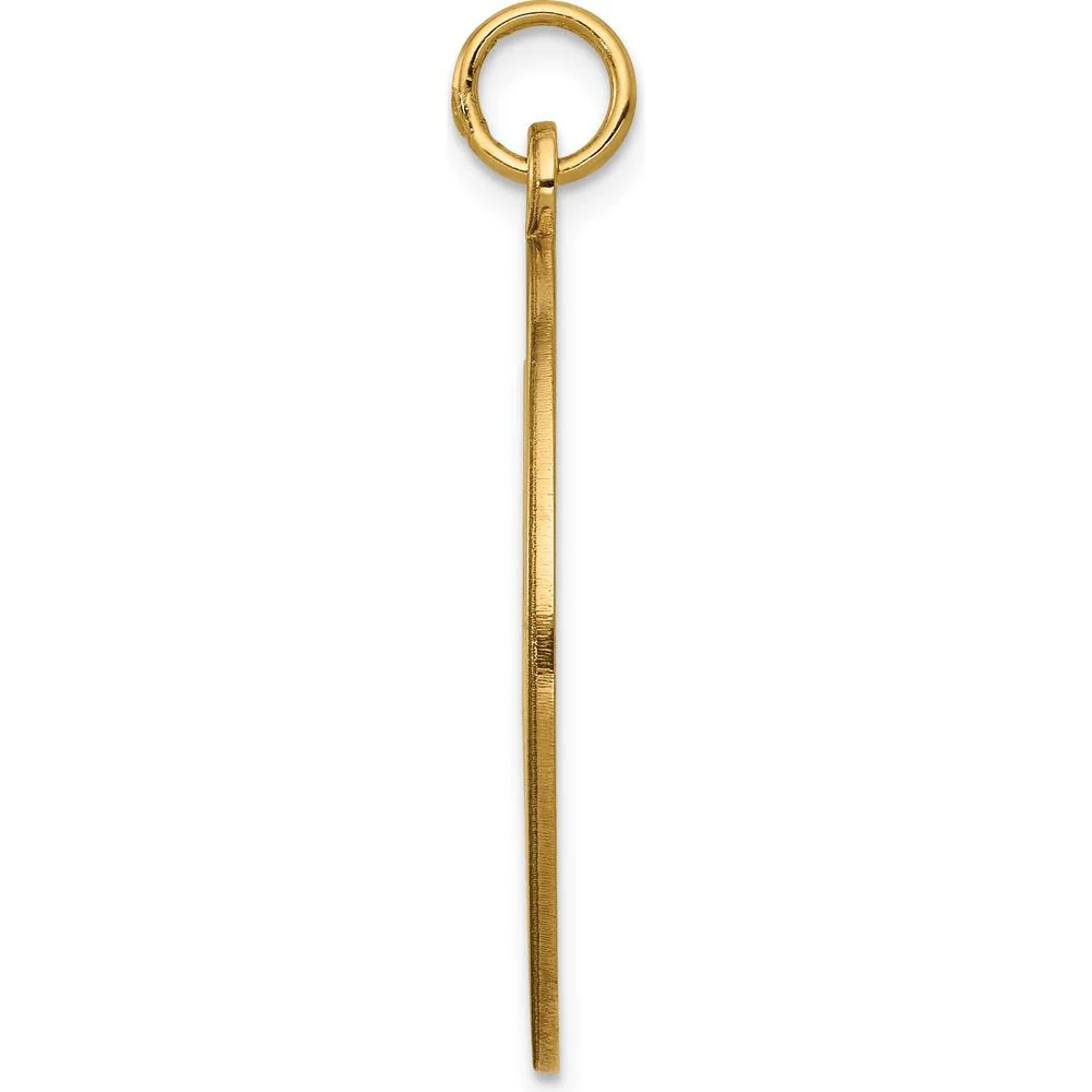 14K Yellow Gold 25mm Round Medical Alert Pendant - Polished Textured Finish by Oro Pregiato - Image 2