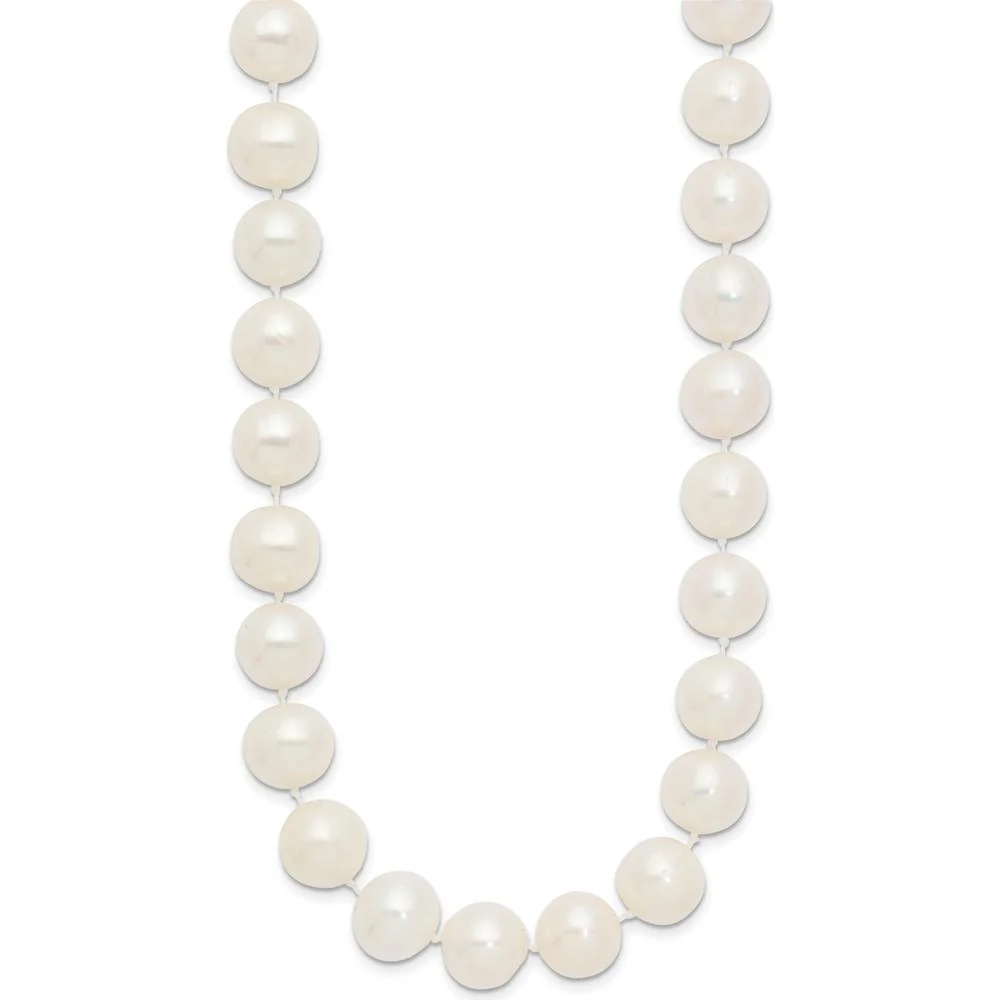14K Yellow Gold 28" Necklace with 10-11mm White Near-Round Freshwater Cultured Pearls by Monteluci Fine Jewelry - Image 3