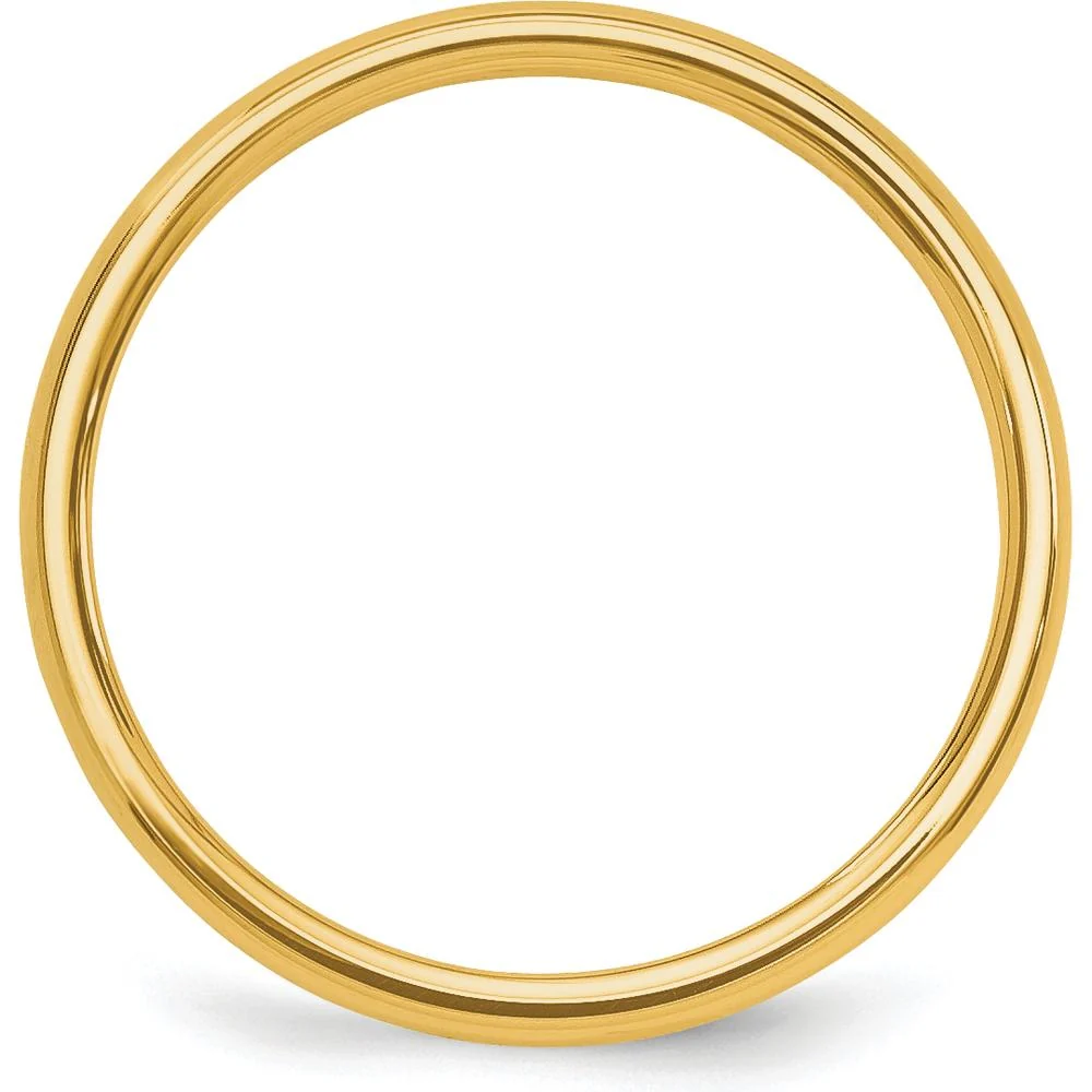 14K Yellow Gold 2mm Polished Stackable Band - Women's Wedding Ring - Size 5 by Luciano & Cie - Image 2