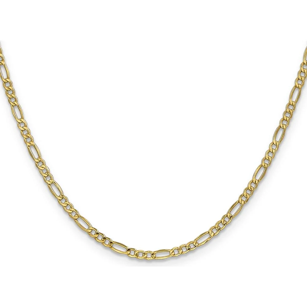 14K Yellow Gold 30-Inch 2.5mm Semi-Solid Figaro Chain with Lobster Clasp by Oro Pregiato - Image 2