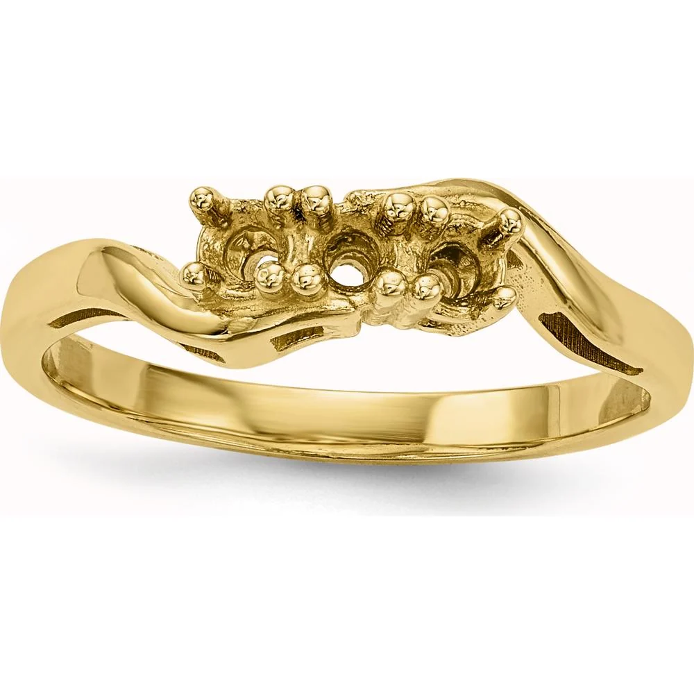 14K Yellow Gold 3mm Family & Mother's Ring Mounting - Customizable for Personal Stones - Size 7 by Monteluci Fine Jewelry - Image 3