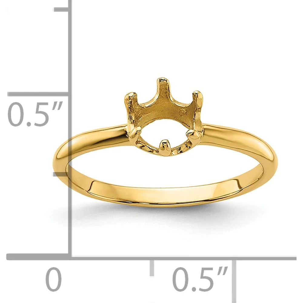 14K Yellow Gold 5.5mm Crown Setting Ring Mounting for Pearl or Gemstone - Size 6 by Monteluci Fine Jewelry - Image 5