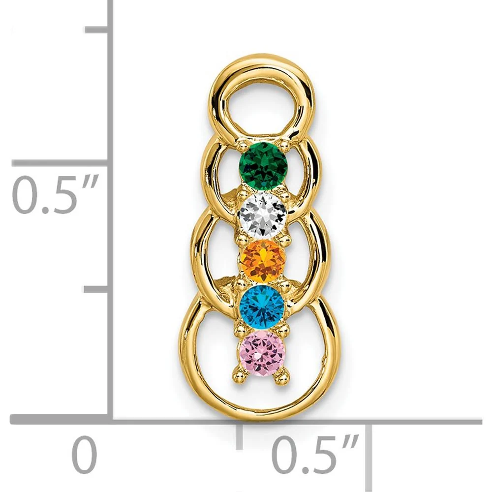 14K Yellow Gold 5-Stone Family Pendant Mounting by Oro Pregiato - Image 5