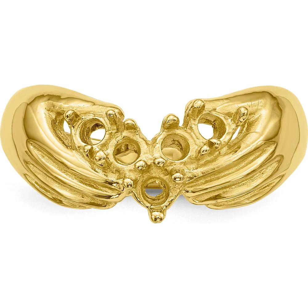14K Yellow Gold 5-Stone Family Ring Mounting with Tapered Band - Size 7 by Oro Pregiato - Image 4