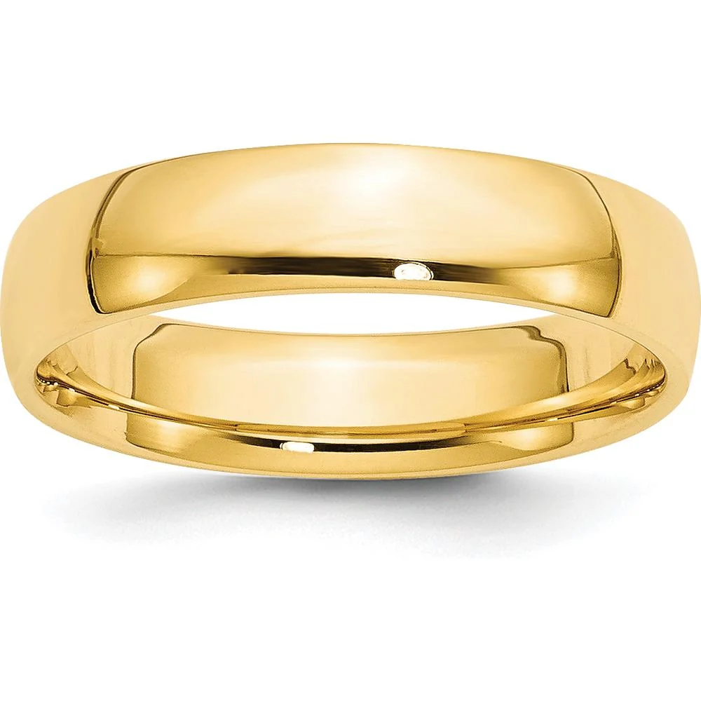 14K Yellow Gold 5mm Comfort Fit Wedding Band - Lightweight & Engravable by Luciano & Cie