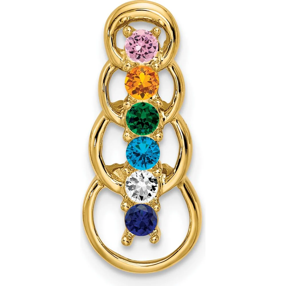 14K Yellow Gold 6-Stone Family Pendant Mounting for Round Stones - 2.5mm Each by Oro Pregiato - Image 2