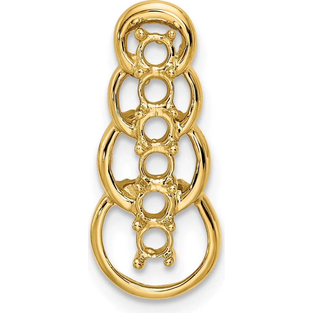 14K Yellow Gold 6-Stone Family Pendant Mounting for Round Stones - 2.5mm Each by Oro Pregiato - Image 6