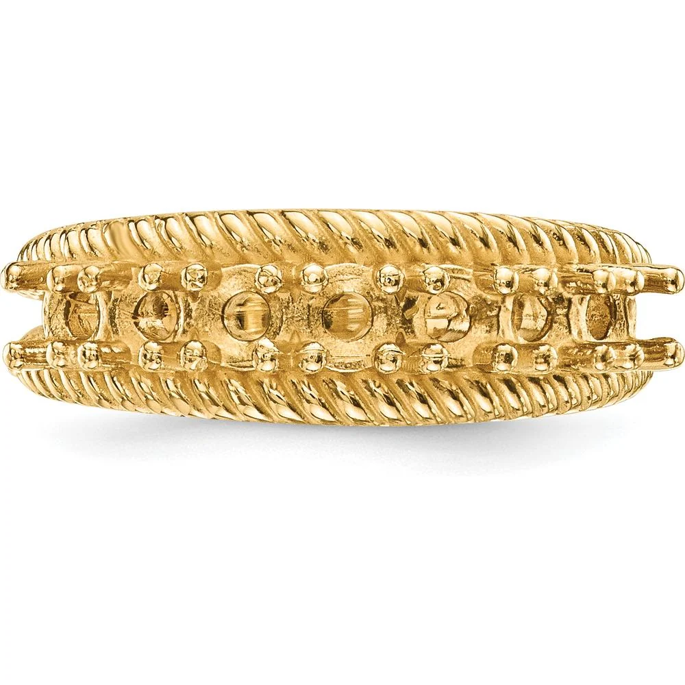 14K Yellow Gold 7-Stone Mother's Ring Mounting for Custom Gemstones - 3mm Width - Size 7 by Monteluci Fine Jewelry - Image 9