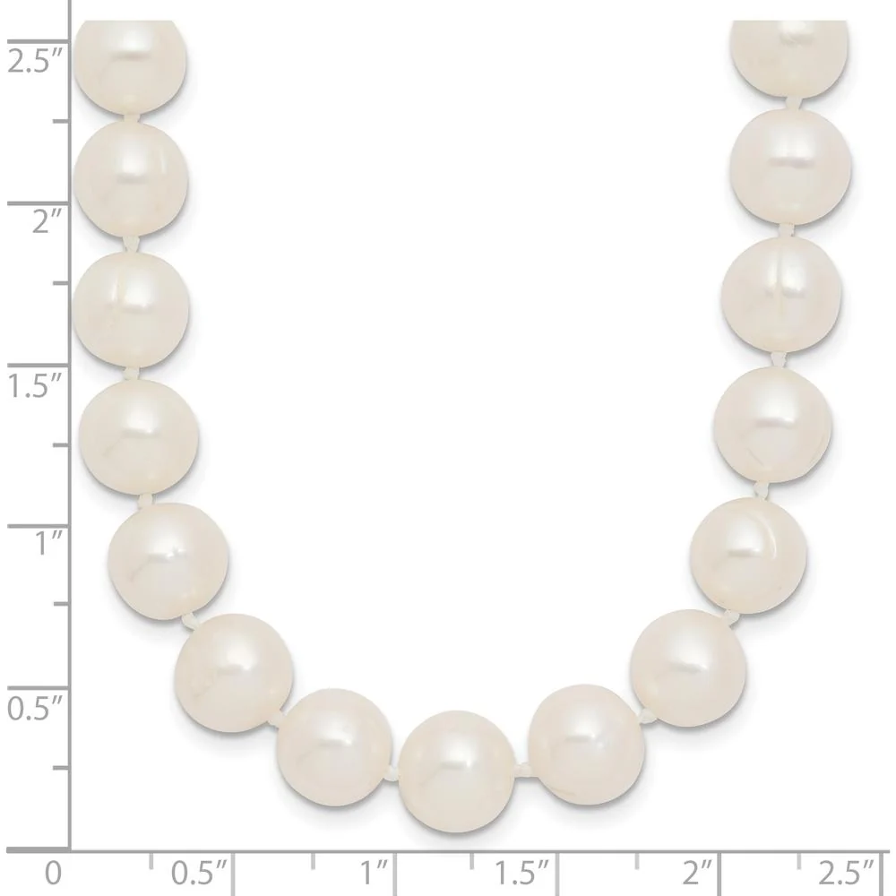 14K Yellow Gold 9-10mm Near-Round Freshwater Pearl Necklace - 18" with Pearl Clasp by Monteluci Fine Jewelry - Image 5