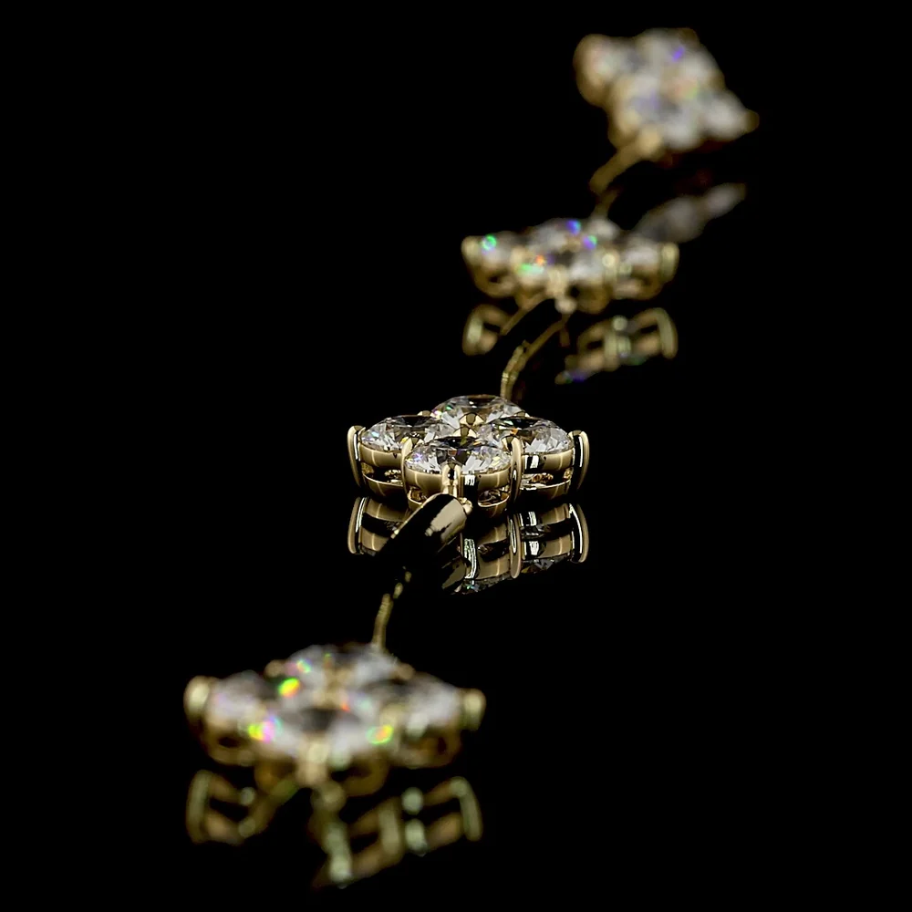14K Yellow Gold 9.72 Carat Station Necklace with 28 Prong Set Round Brilliant Cut Lab Diamonds - E-F Color VS Clarity - Covaloro Fine Jewelry - Image 3