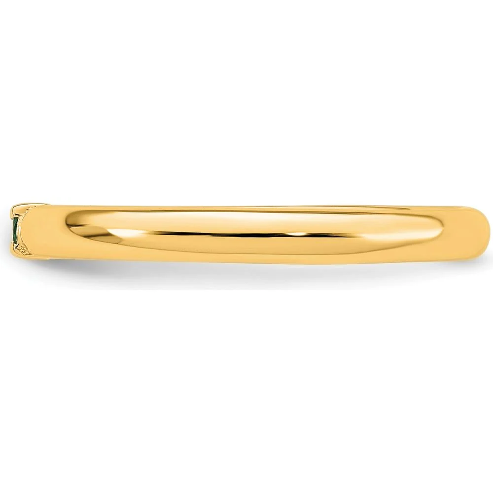 14K Yellow Gold Band Ring Mounting for Custom Gemstones - Ideal for Mother's Rings, Birthstone Jewelry, or Personalization - Size 7 by Oro Pregiato - Image 4