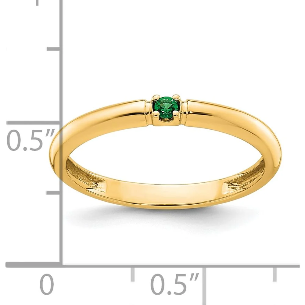 14K Yellow Gold Band Ring Mounting for Custom Gemstones - Ideal for Mother's Rings, Birthstone Jewelry, or Personalization - Size 7 by Oro Pregiato - Image 6