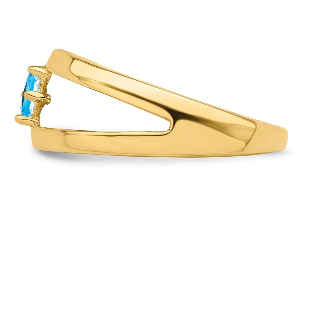 14K Yellow Gold Customized Princess Cut Family Ring - Bespoke Mother's Jewelry - Size 7 by Oro Pregiato - Image 4