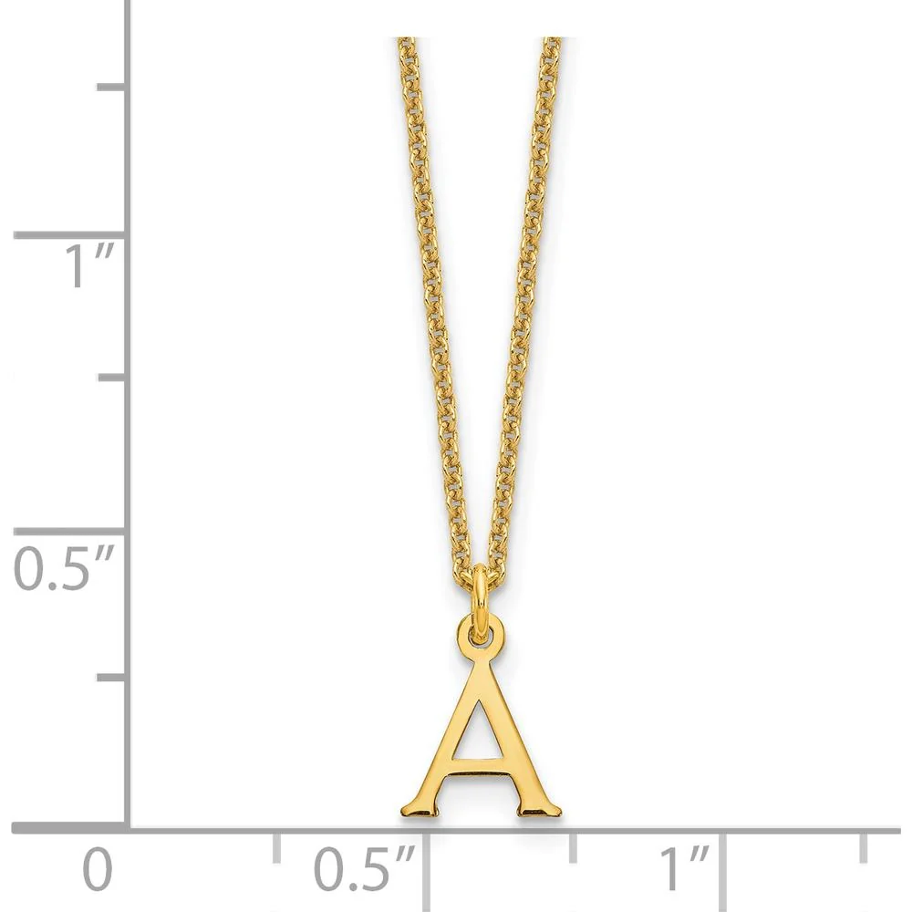 14K Yellow Gold Cutout Letter A Initial Pendant Necklace - Personalized Jewelry by Oro Pregiato - Image 2