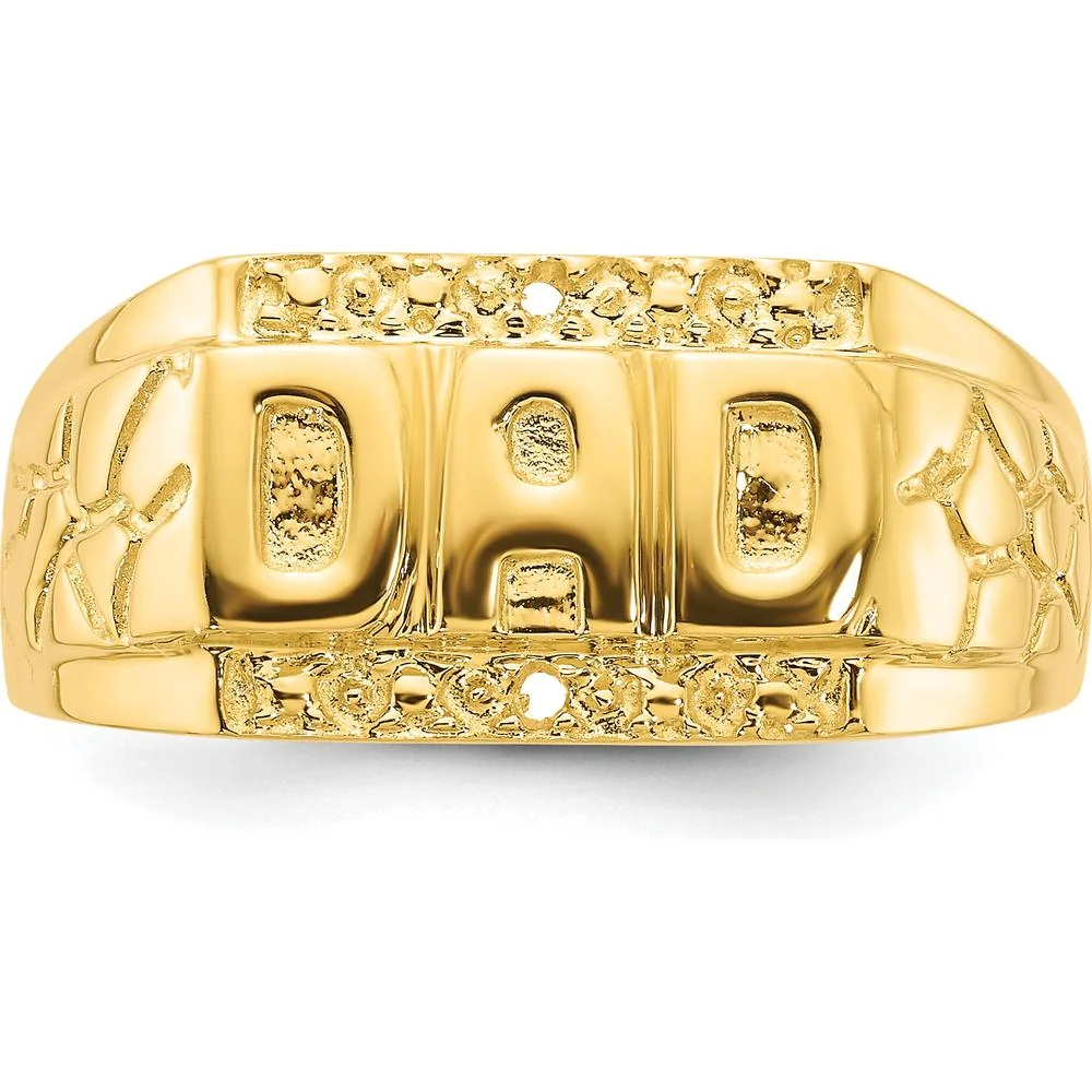 14K Yellow Gold Dad's Ring Mounting - Tapered Band Design - Size 9 by IBGoodman - Image 5