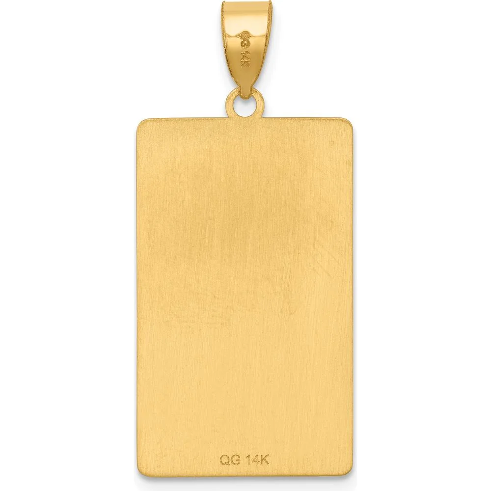 14K Yellow Gold Death Tarot Card Pendant with Polished and Textured Finish - 36mm Length by Oro Pregiato - Image 3
