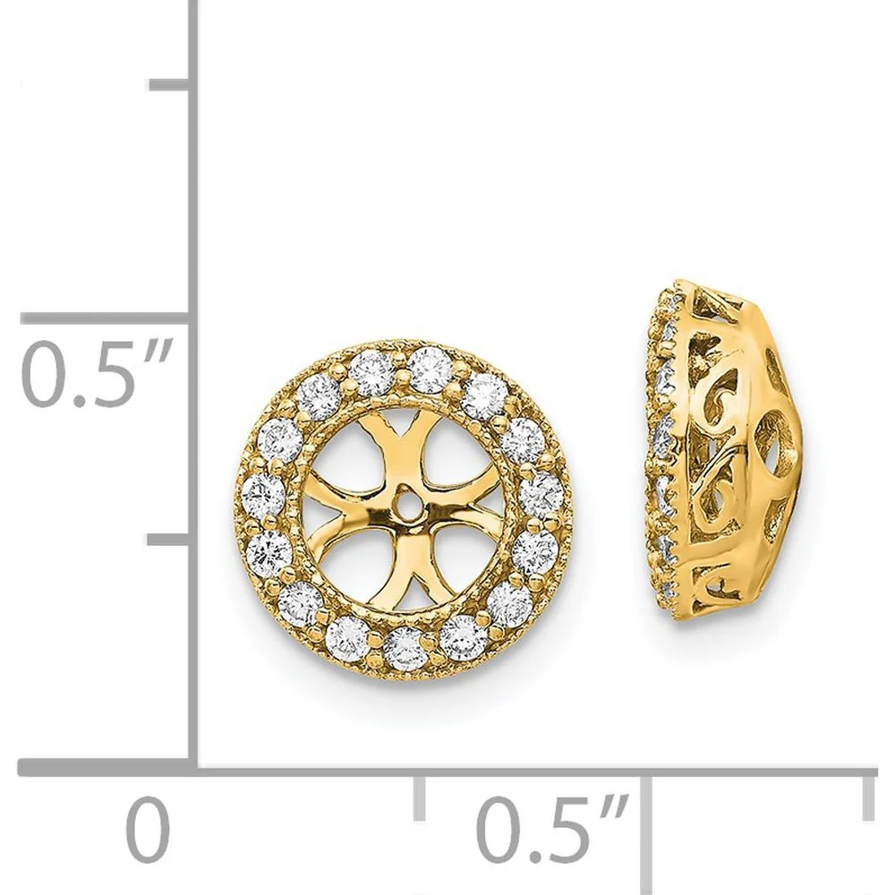 14K Yellow Gold Diamond Cluster Earring Jackets - 0.30 Carat Total Diamond Weight by Monteluci Fine Jewelry - Image 3