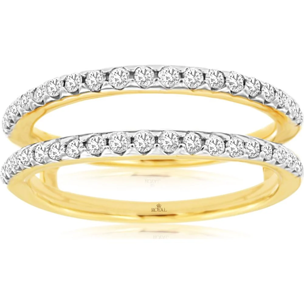 14K Yellow Gold Diamond Insert Ring with Shared Prong Setting - 0.50 Carats Total Diamond Weight - Royal Jewelry