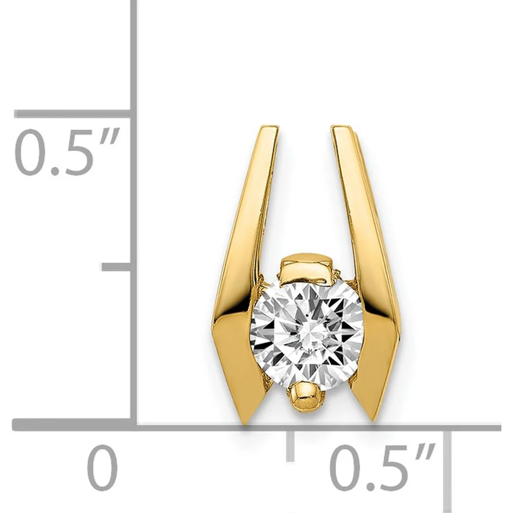 14K Yellow Gold Diamond Pendant with Channel Set Round Diamond - 0.545 Carat Total Diamond Weight by Monteluci Fine Jewelry - Image 4