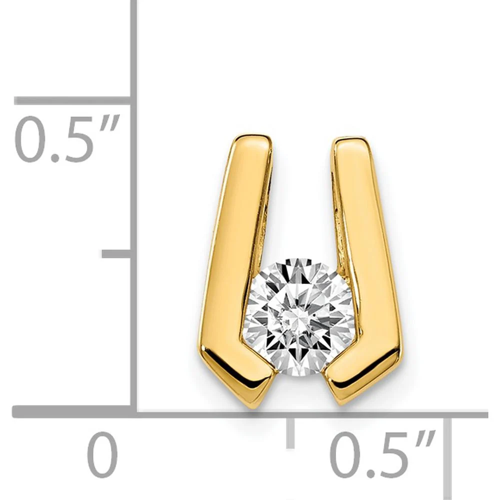 14K Yellow Gold Diamond Slide with Round Diamond - 0.37 Carat Total Diamond Weight by Monteluci Fine Jewelry - Image 3