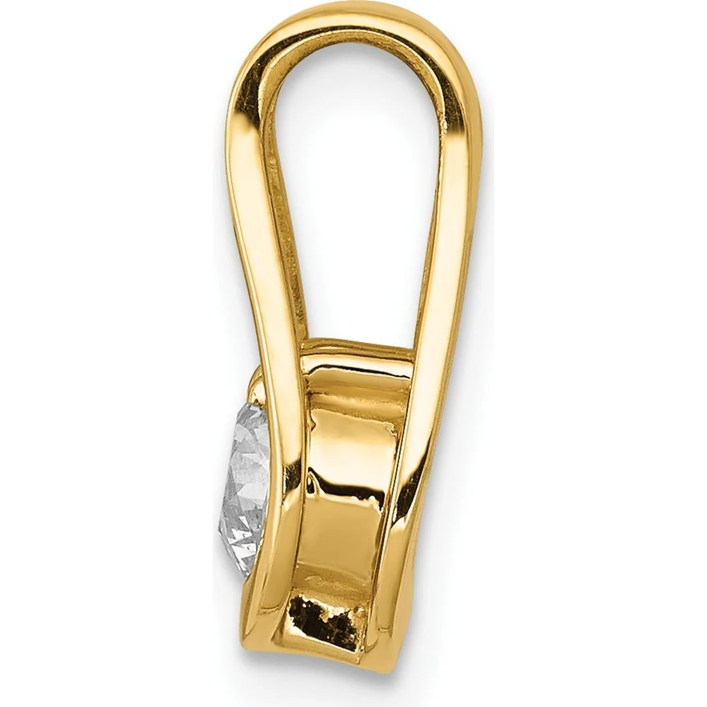 14K Yellow Gold Diamond Teardrop Pendant with Round Faceted Diamond - 0.43 Carat Total Diamond Weight by Monteluci Fine Jewelry - Image 2