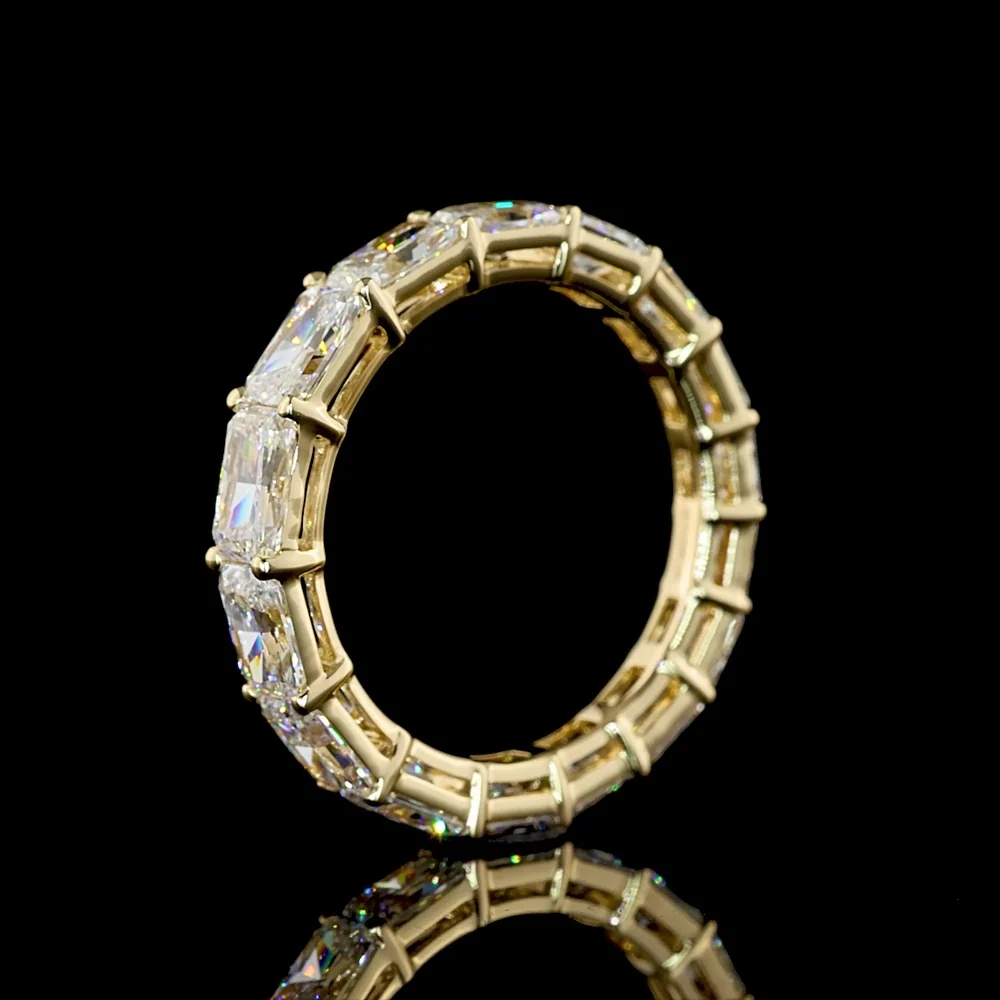 14K Yellow Gold East-West Eternity Band with Radiant Cut Lab Diamonds - 3.33 Carat Total Weight - Covaloro Fine Jewelry - Image 4