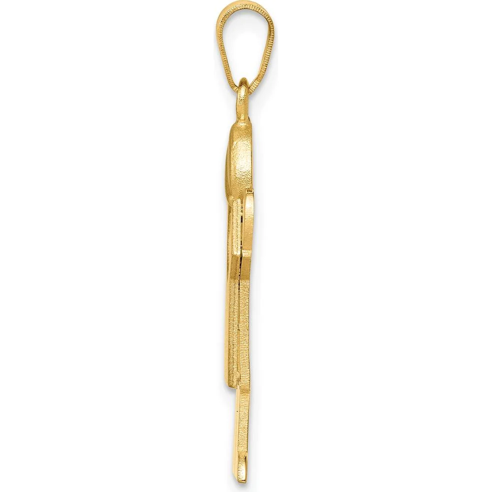 14K Yellow Gold Engravable Boy with Hat Motif Charm Pendant - 30mm by Oro Pregiato - Image 2