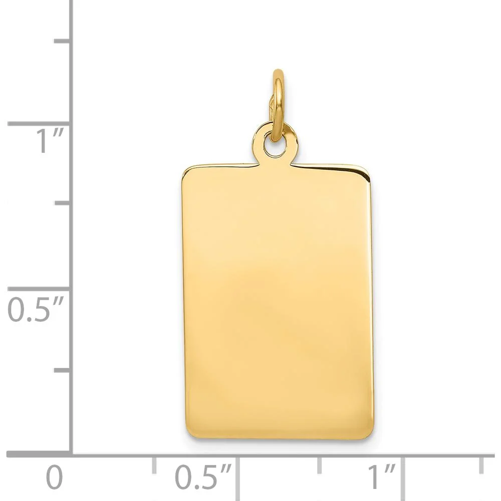 14K Yellow Gold Engravable Rectangular Pendant Charm - Personalized Jewelry by Oro Pregiato - Image 2