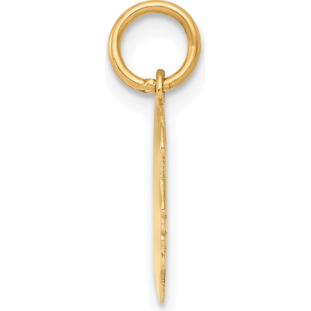 14K Yellow Gold Engravable Right-Facing Girl Head Charm Pendant - Personalized Design by Oro Pregiato - Image 2